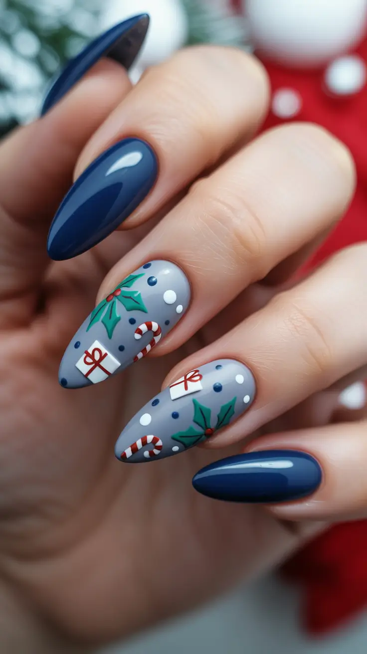 Winter Almond Nails 2025–2026 Blue Winter Magic