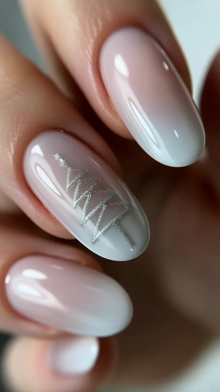 Winter Gel Nails 2025-2026 Silver Fir Serenity