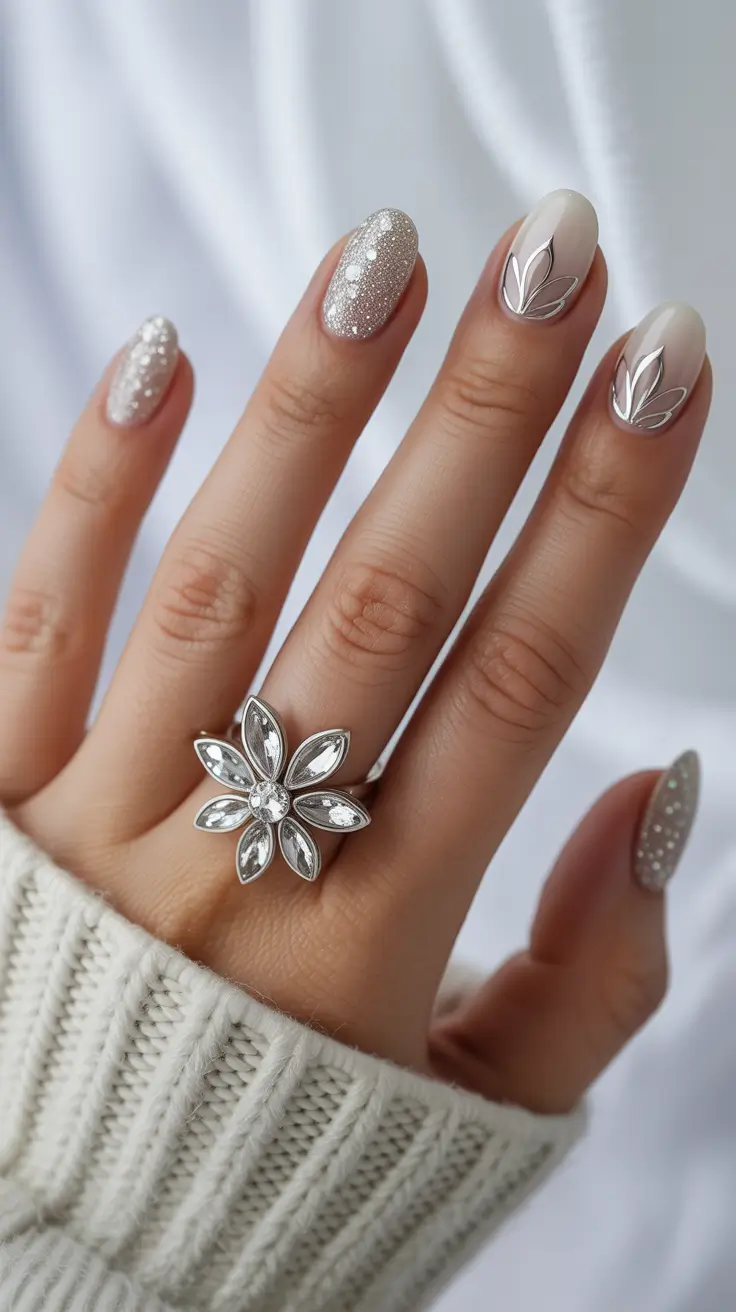 Winter Gel Nails 2025-2026 Silver Whispers