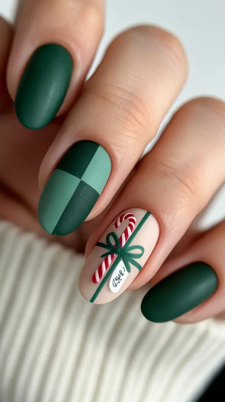 Winter Gel Nails 2025–2026 Gift Wrap Chic