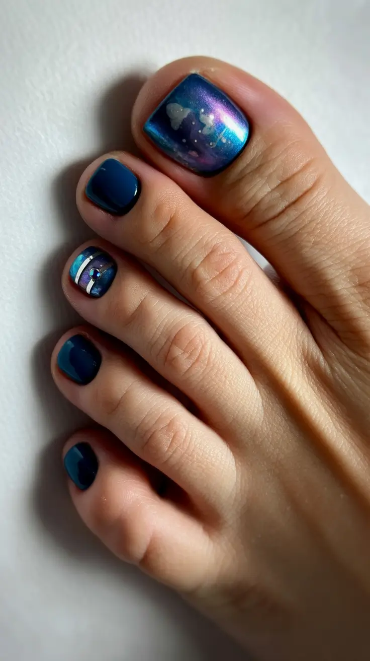 Winter Nails Toe 2025-2026 Galaxy Night Toes