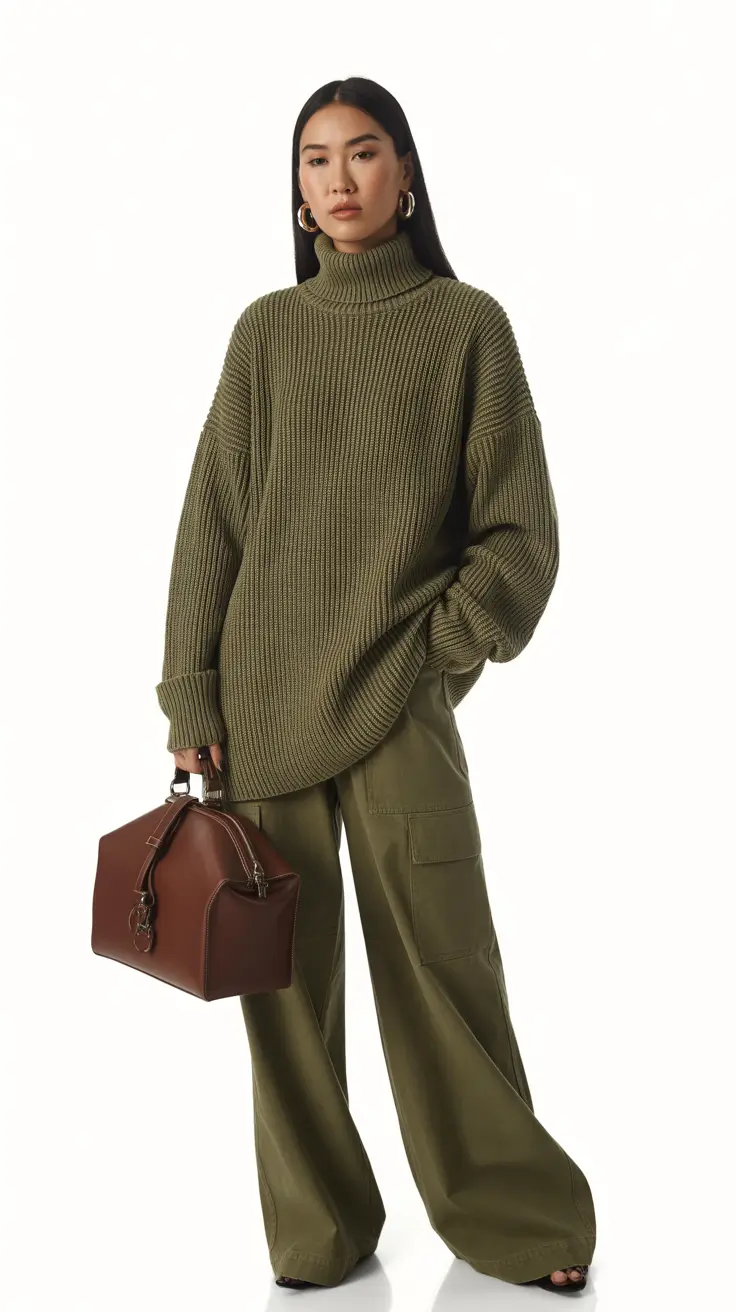 winter outfit inspo 2025-2026 Relaxed Cargo Knit