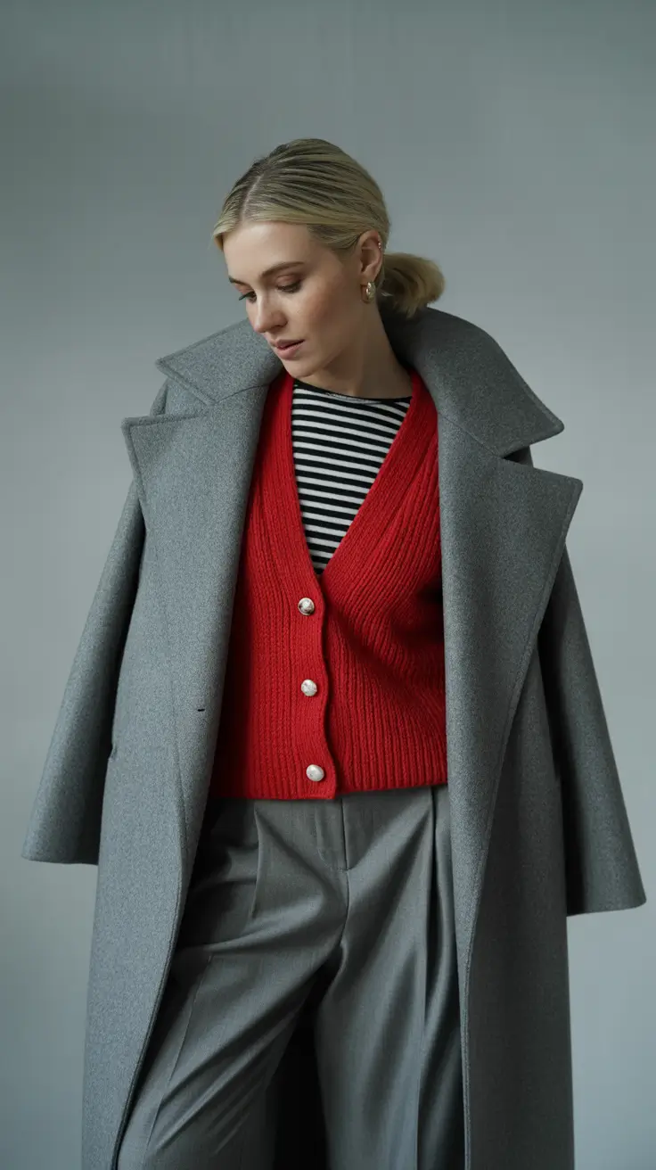 winter outfit inspo 2025-2026 Parisian Red Accent