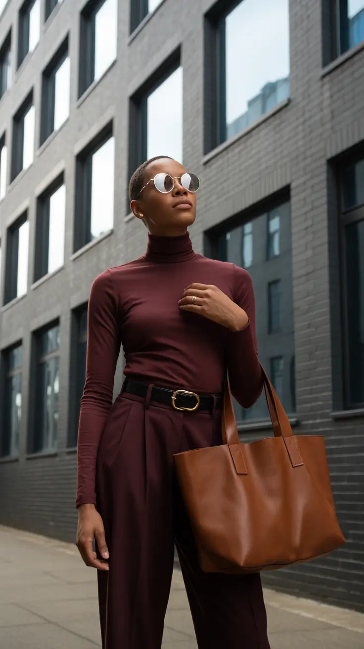 winter outfit inspo 2025-2026 Burgundy Power