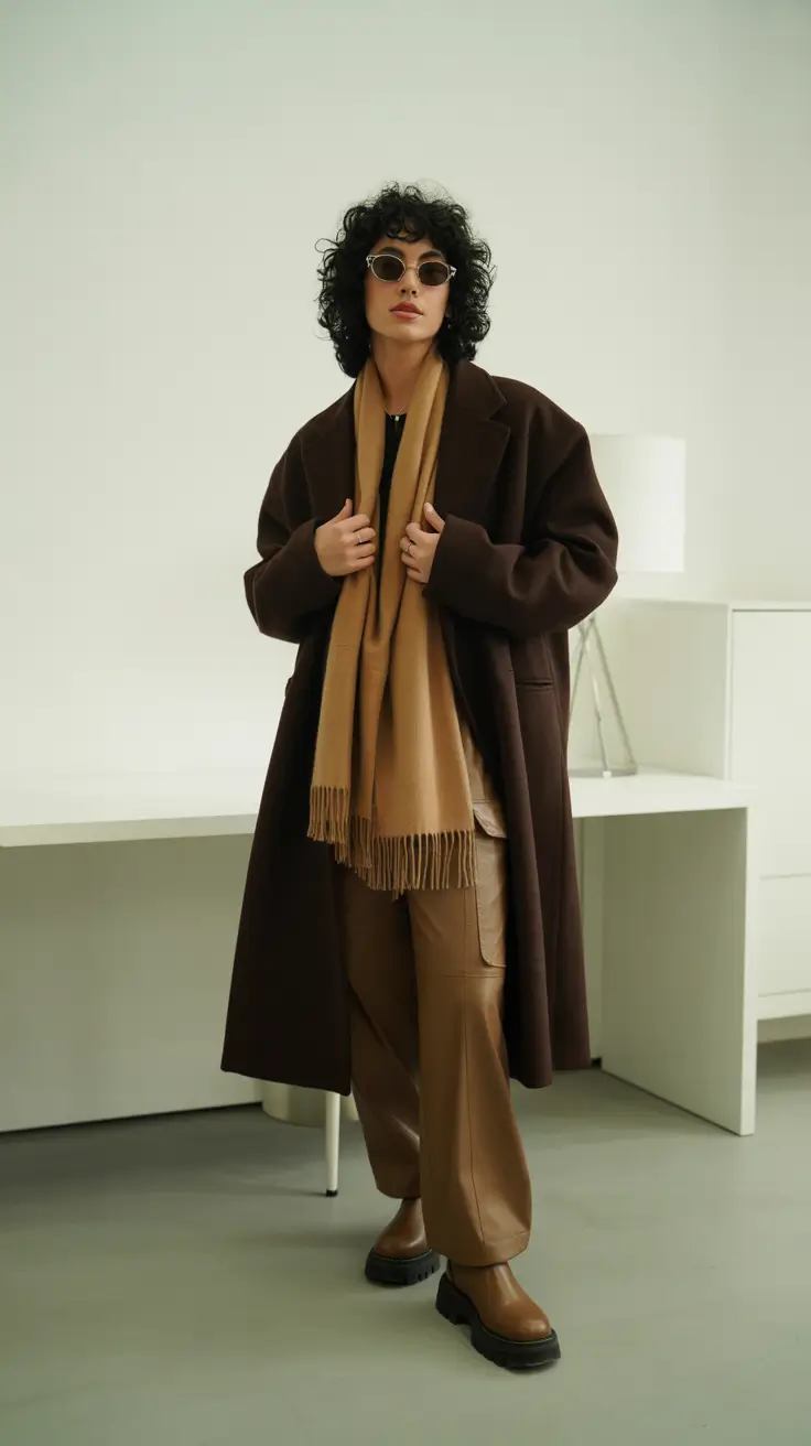 winter outfit inspo 2025-2026 Chocolate and Caramel Tones