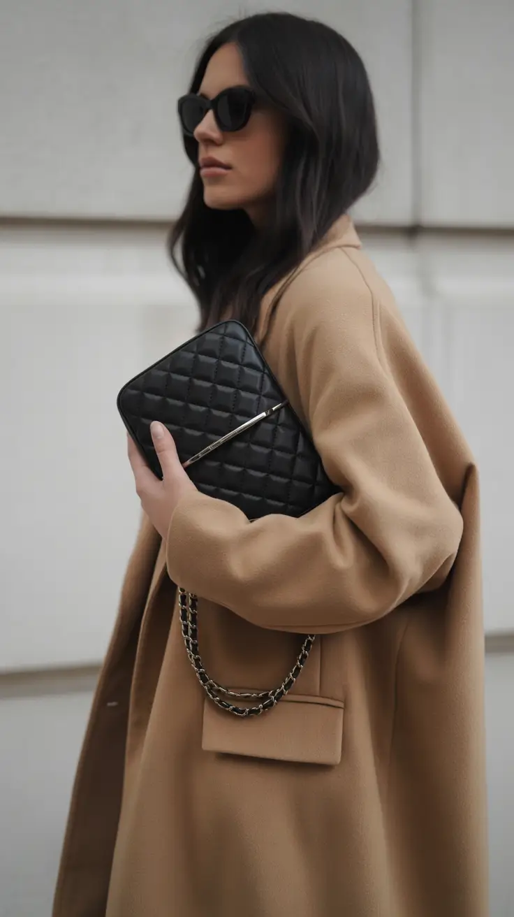 winter outfits over 40 2025-2026 Quiet Luxury in Camel and Black