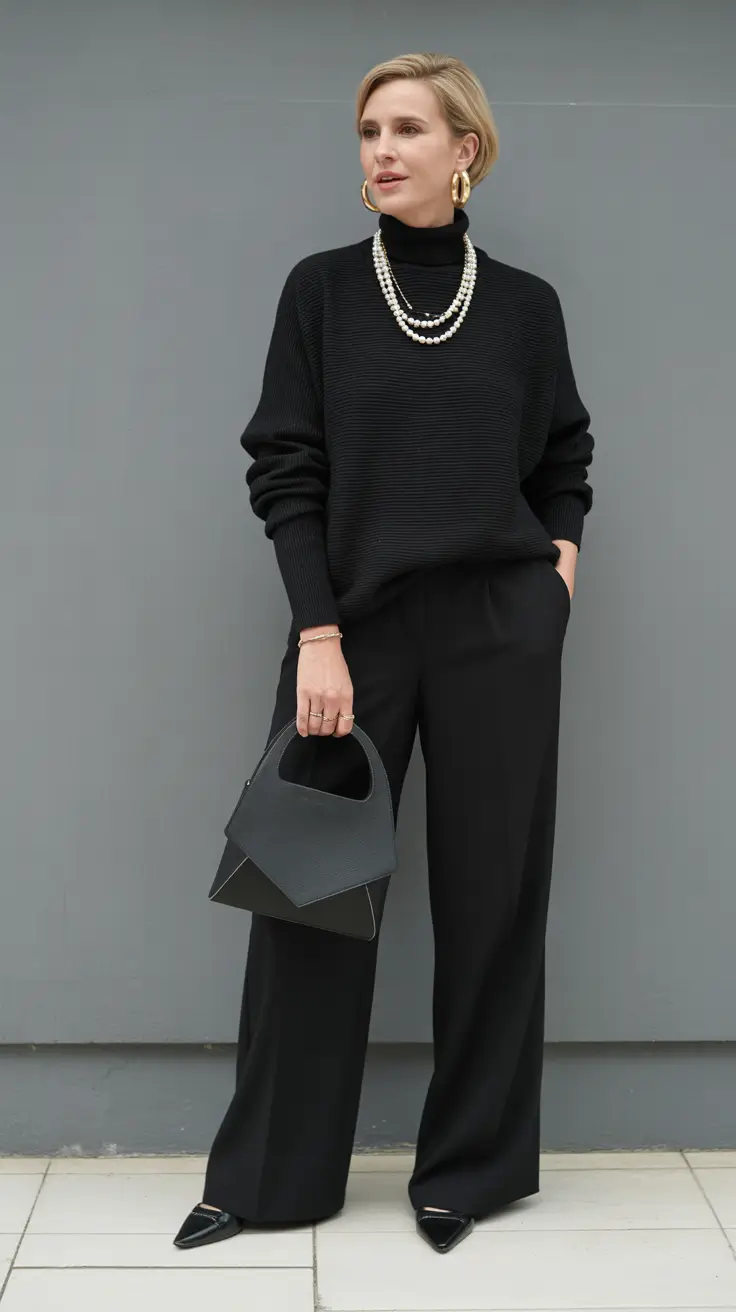 winter outfits over 40 2025-2026 Timeless Black Elegance