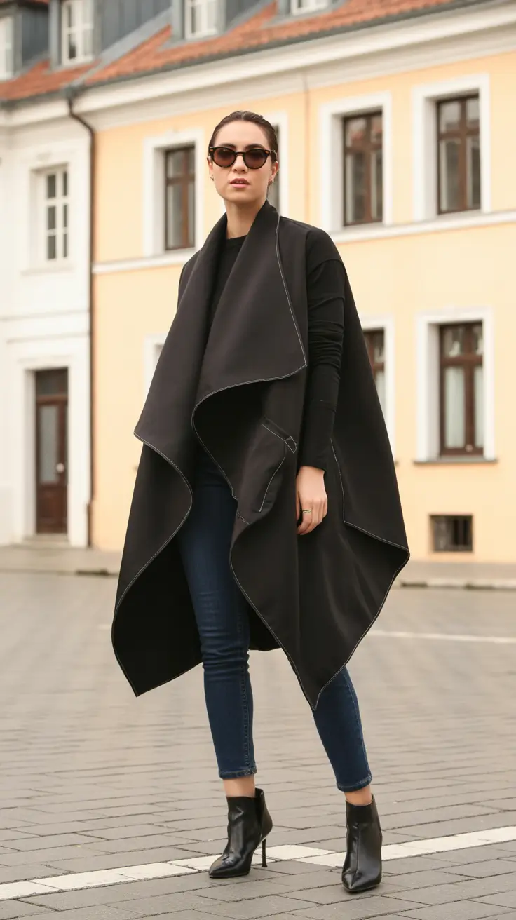 winter outfits over 40 2025-2026 Architectural Layers in All Black