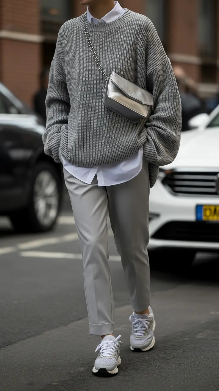 winter outfits over 40 2025-2026 Soft Monochrome Layers in Gray