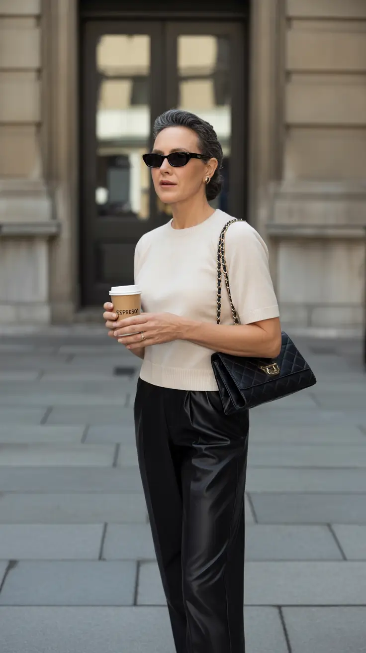 winter outfits over 50 2025-2026 Timeless Black and Ivory Contrast