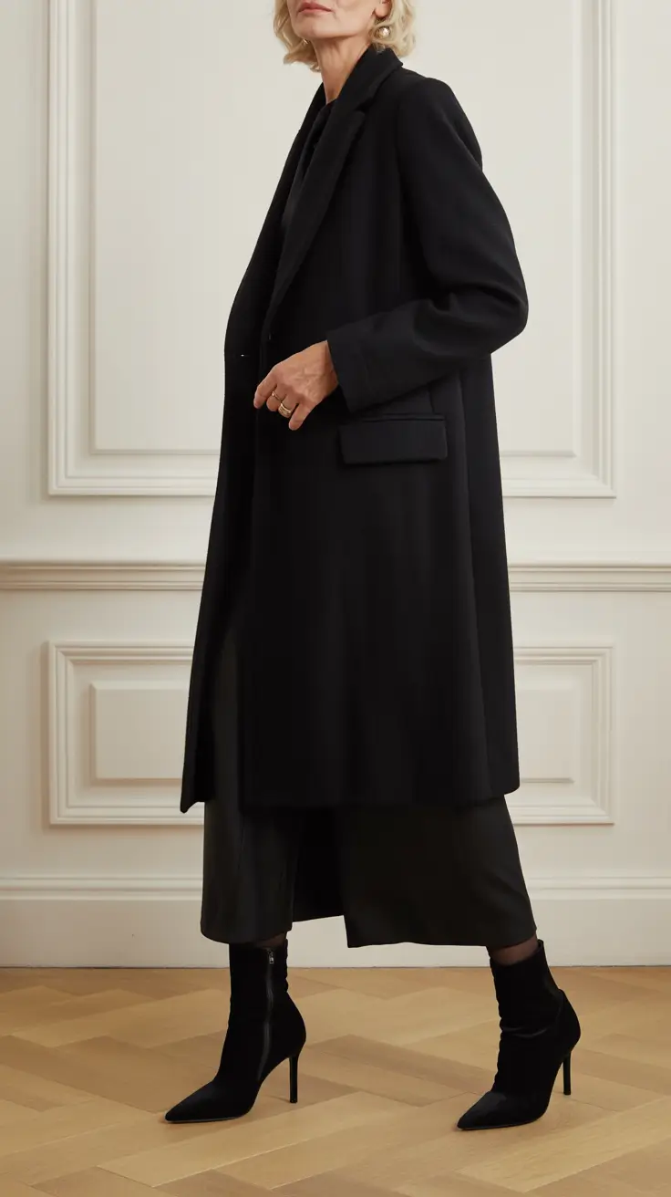 winter outfits over 60 2025-2026 All-Black, Always Elegant