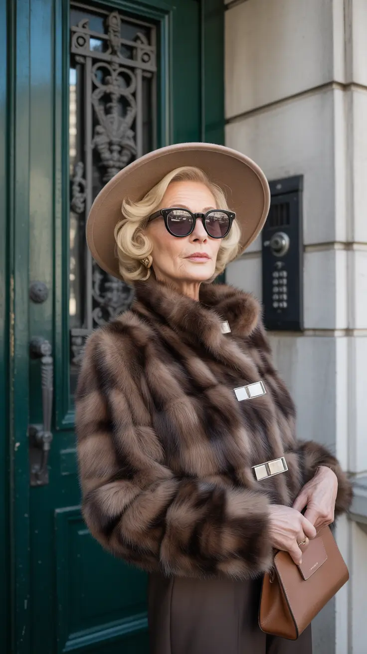 winter outfits over 60 2025-2026 Elegant Luxury in Chocolate Tones