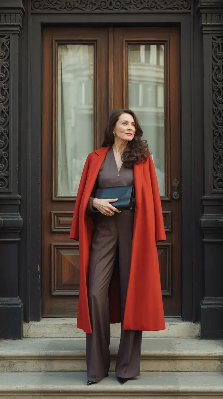 winter outfits over 60 2025-2026 Bold Confidence in Red