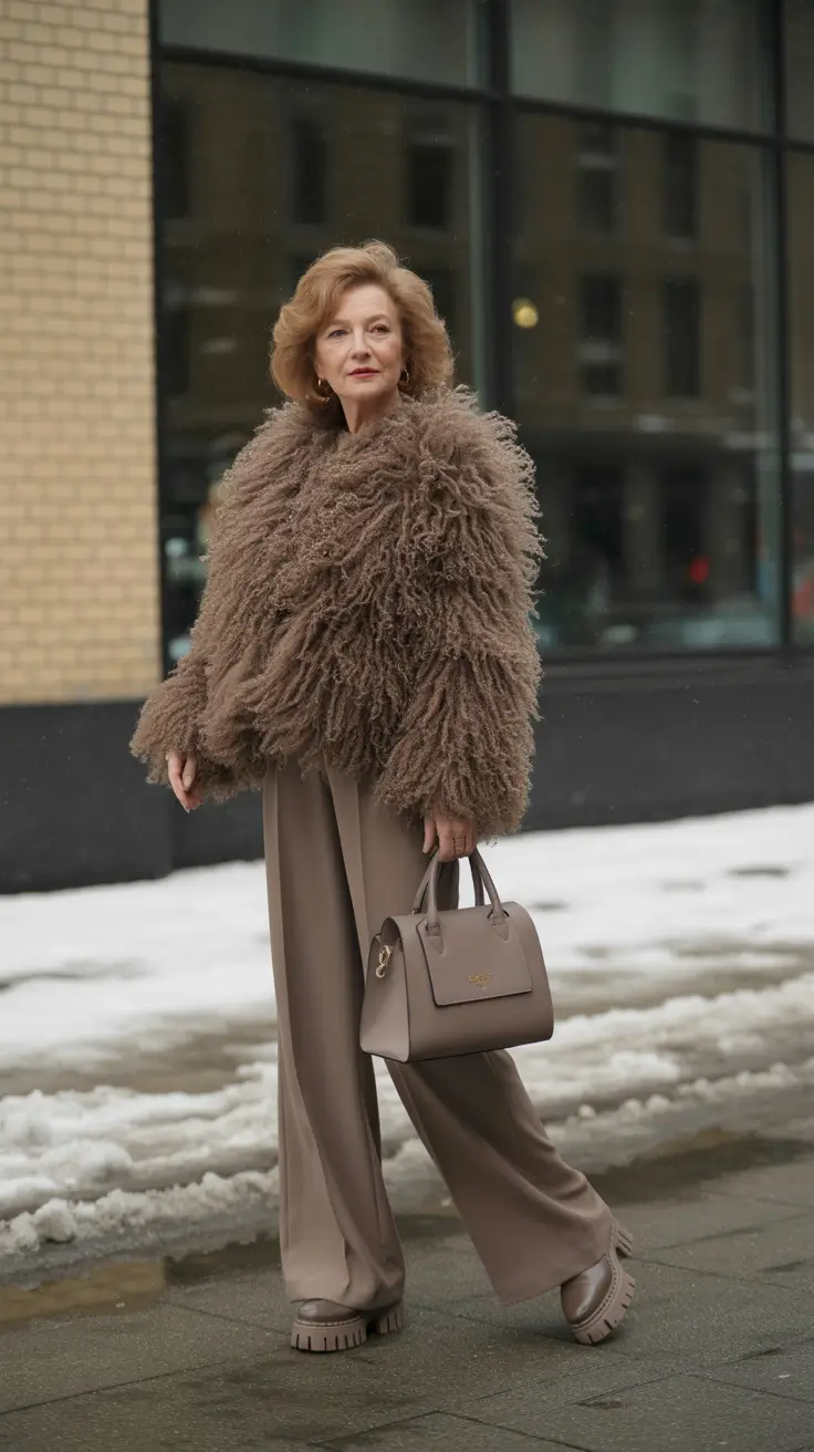 winter outfits over 60 2025-2026 Textured Taupe Perfection