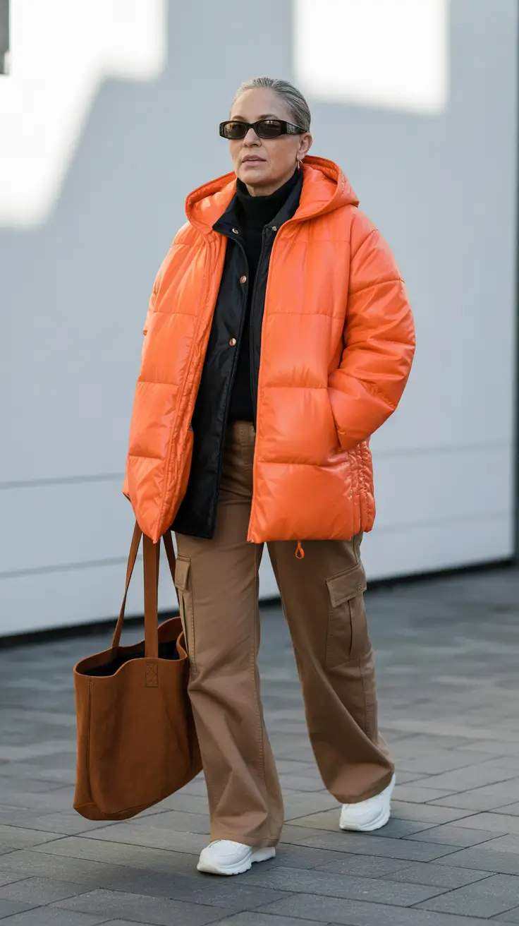 winter outfits over 60 2025-2026 Vibrant Comfort in Orange