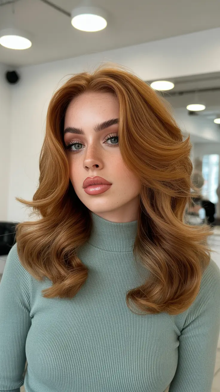 auburn hair color 2026 Rich Auburn Waves