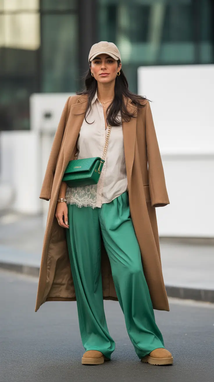 ugg outfits 2026 Urban Caramel and Emerald Glow