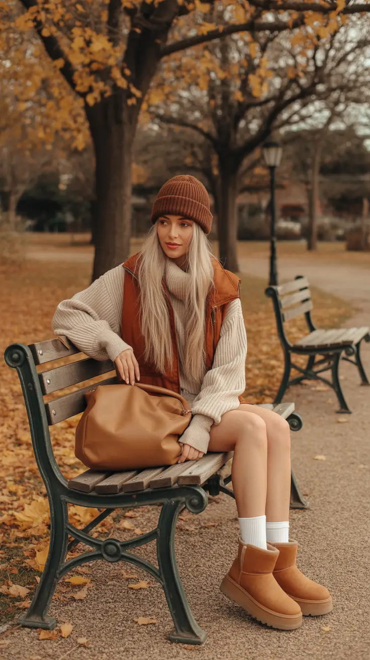 ugg outfits 2026 Autumn Mood in Chestnut and Knit