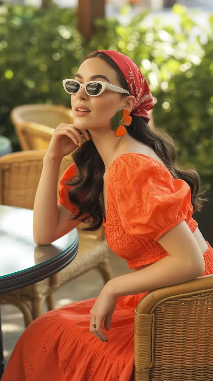 vacation outfits 2026 Retro Sunshine in Orange