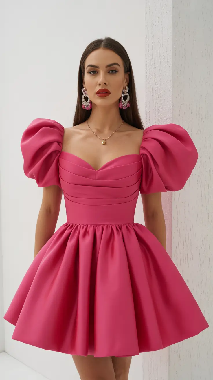 wedding guest outfits 2026 Bold Elegance in Fuchsia
