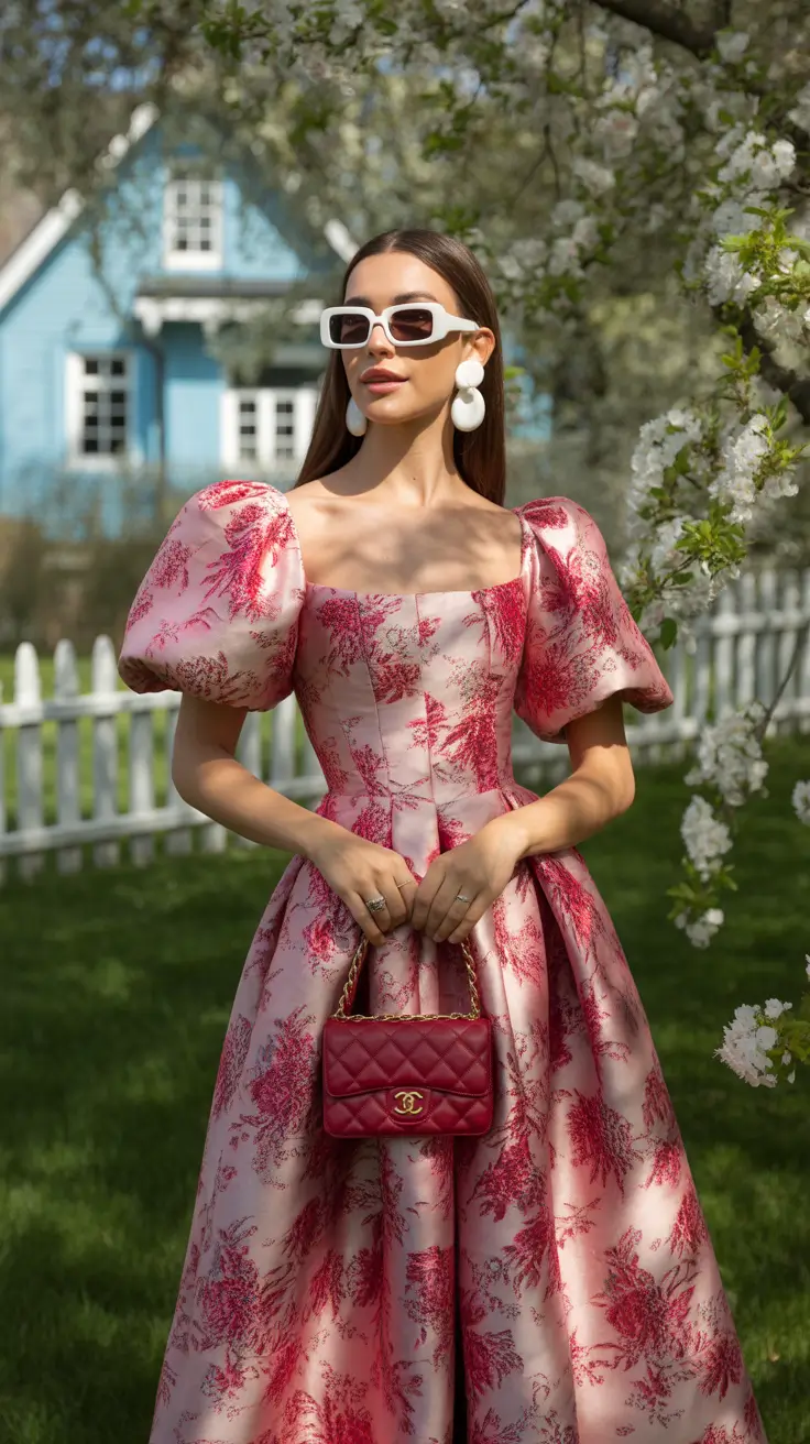 wedding guest outfits 2026 Garden Fantasy in Toile de Jouy