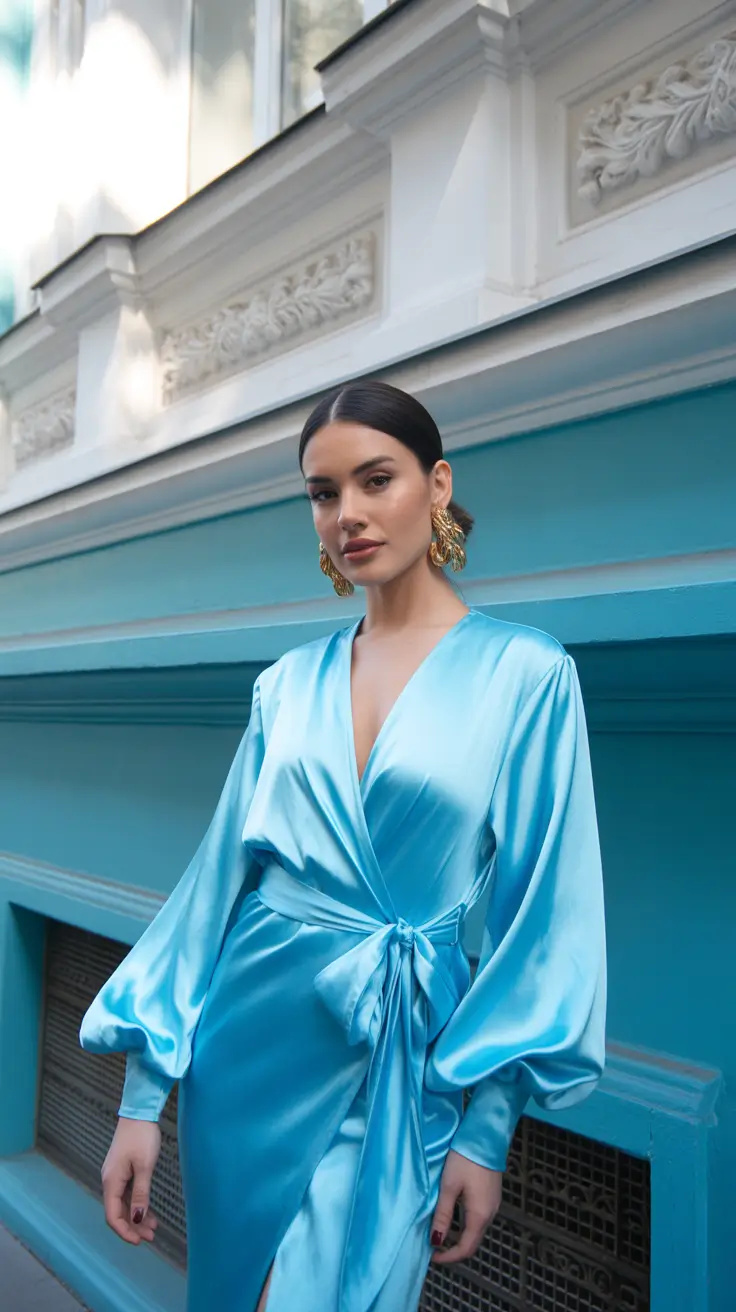 birthday outfits 2026 Blue Satin Sophistication