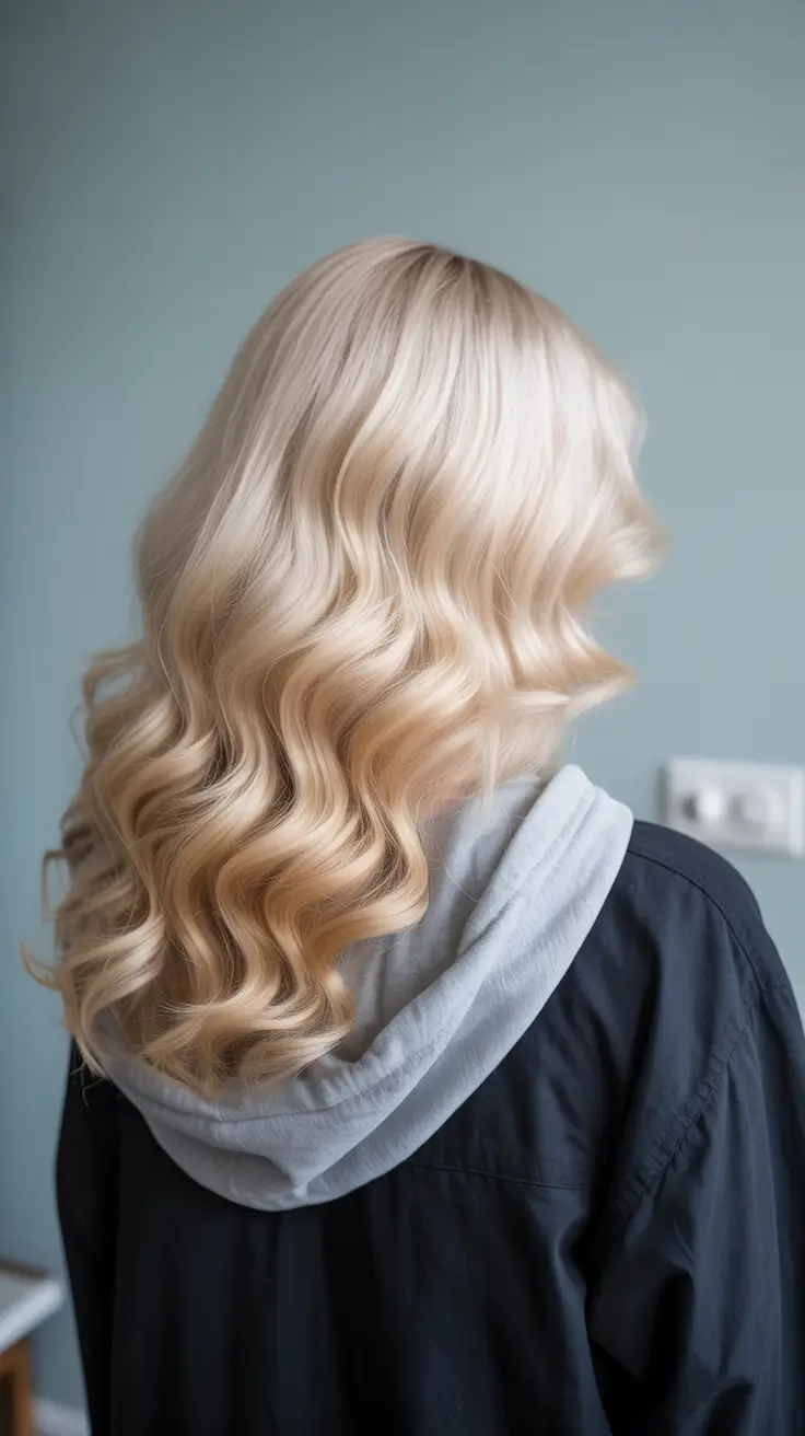 blonde hair color 2026 icy blonde waves