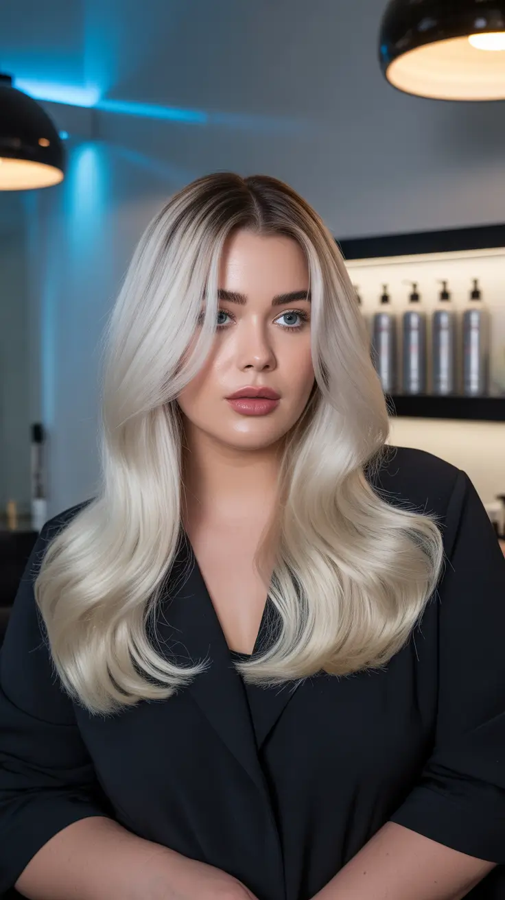 blonde hair color 2026 platinum blonde with soft waves