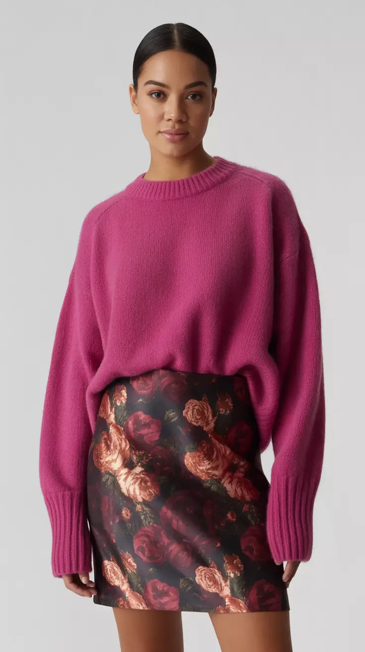 casual-outfits-for-women-2026 Bold Florals and Fuchsia Energy