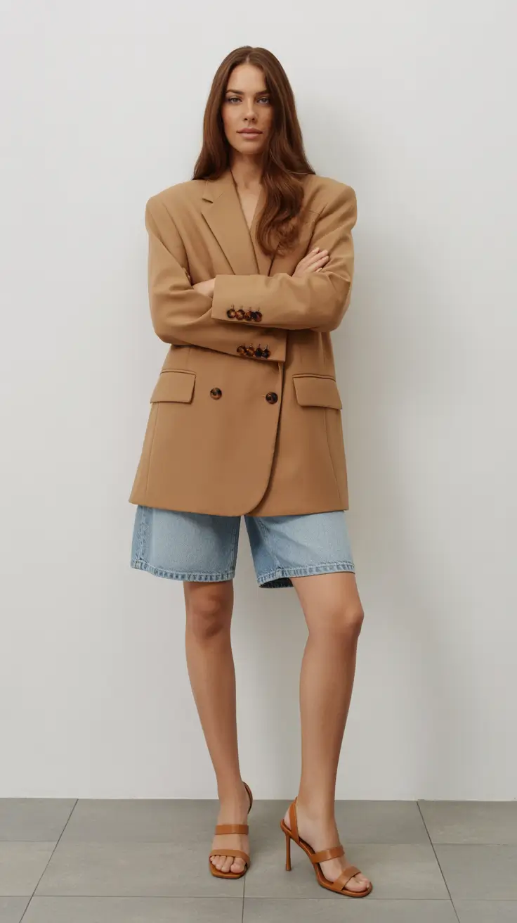 casual-outfits-for-women-2026 Blazer Meets Denim Revival