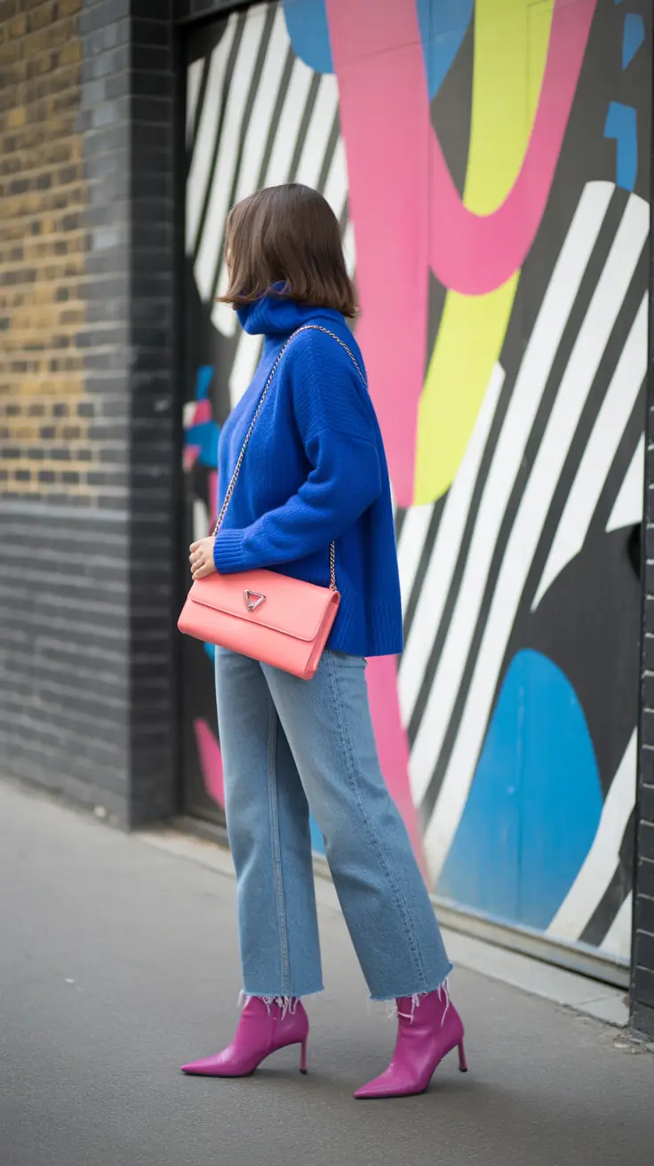 casual-outfits-for-women-2026 Playful Power Blue and Pink Fusion