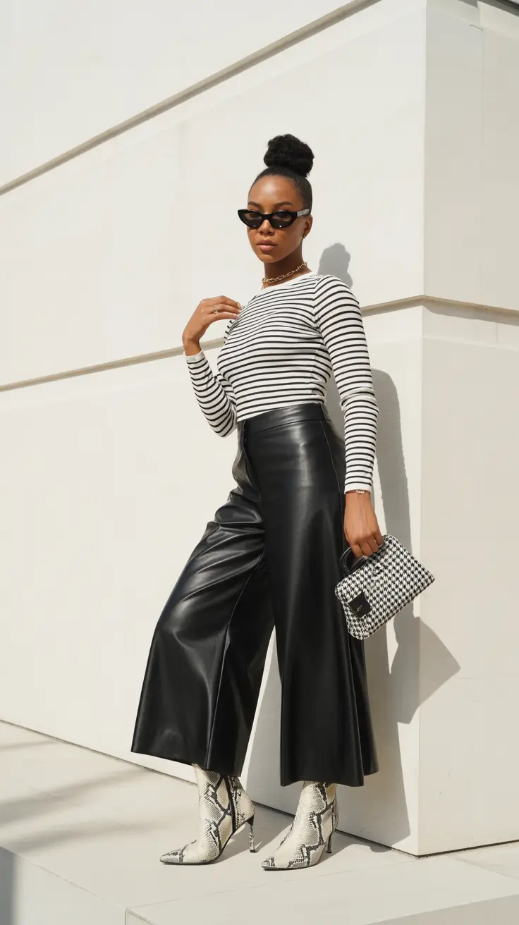 casual-outfits-for-women-2026 Monochrome Remix with a Twist