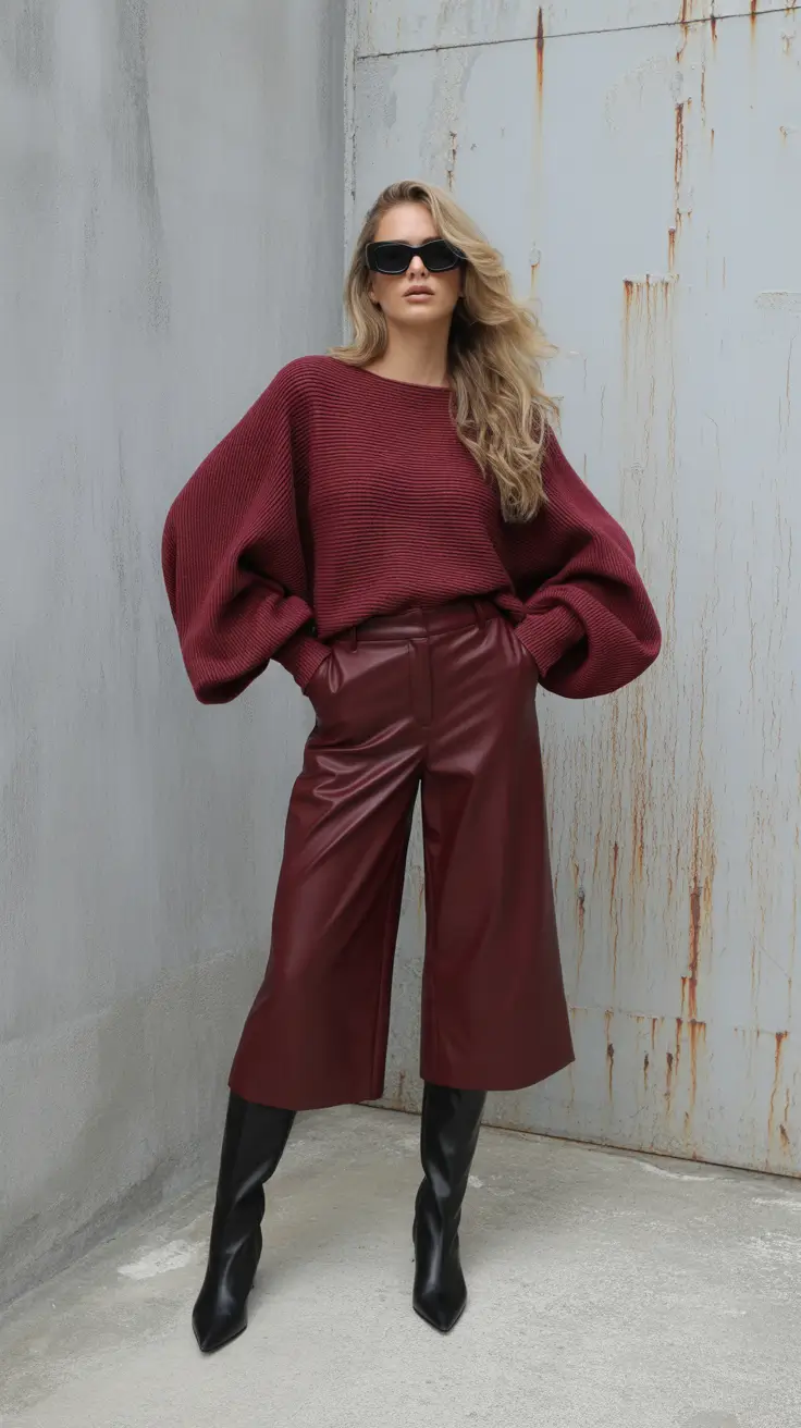 casual-outfits-for-women-2026 Deep Burgundy Drama