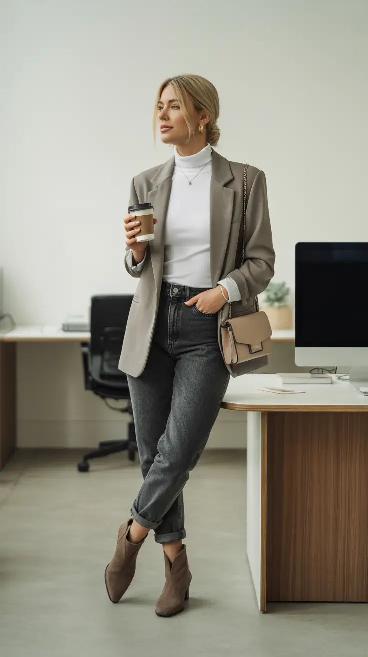 casual work outfits 2026 Grey Modern Comfort