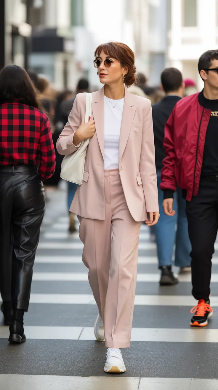 casual work outfits 2026 Soft Power in Blush