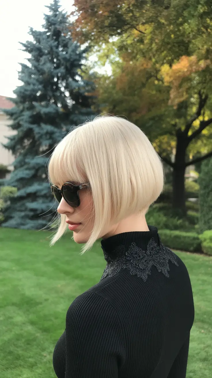 bob haircut 2026 Blunt Platinum Precision