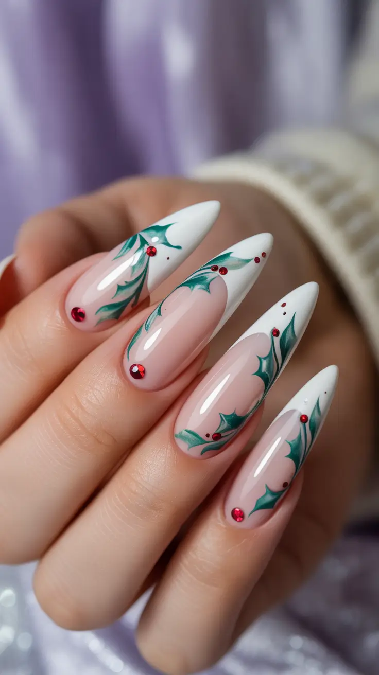chic christmas nails 2025 classic holly revival