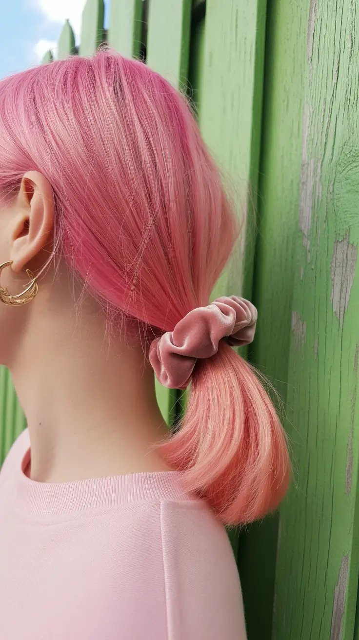 chic-short-hairstyles-for-women-2026-pink-ponytail