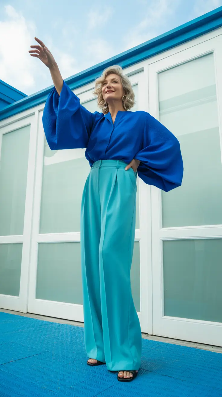 Bright Blues and Turquoise Statement Vibrance Outfits for Women Over 50 2026