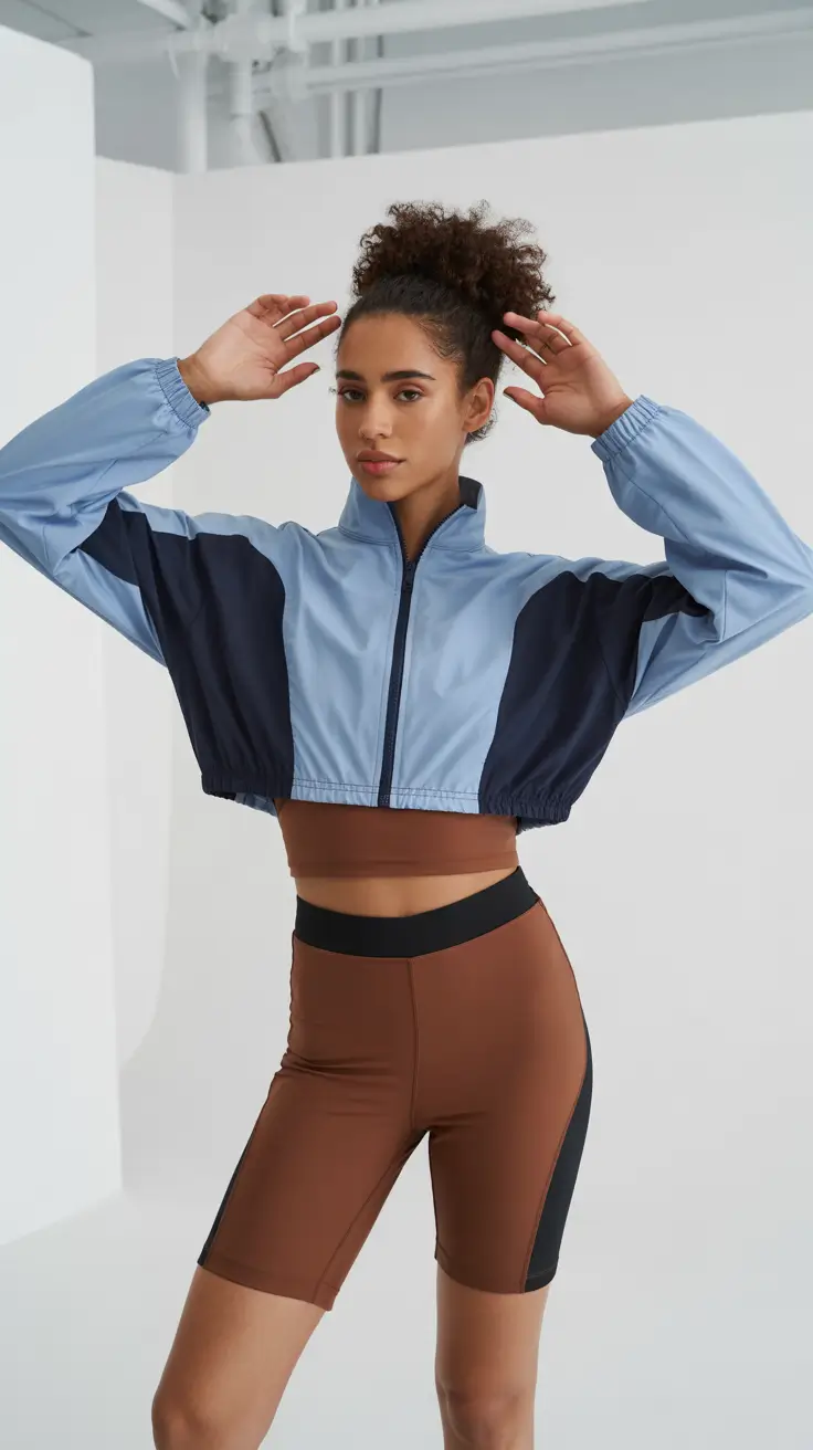 workout outfits 2026 Modern Mix Cool Tones Warm Vibes