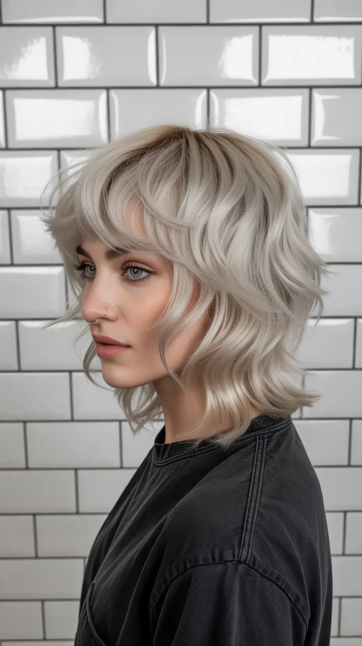 wolf haircut 2026 Frosty Silver Wolf with Urban Edge