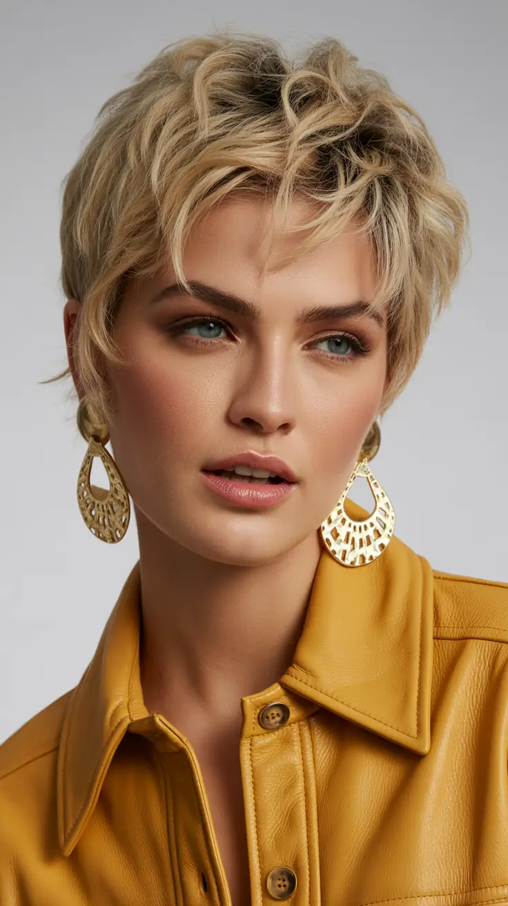 wolf haircut 2026 Golden Pixie Wolf Fusion