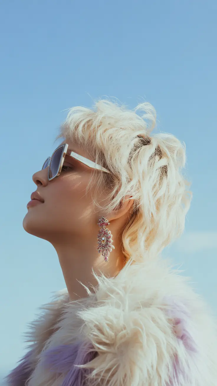 wolf haircut 2026 Frosty Blonde Wolf Glow