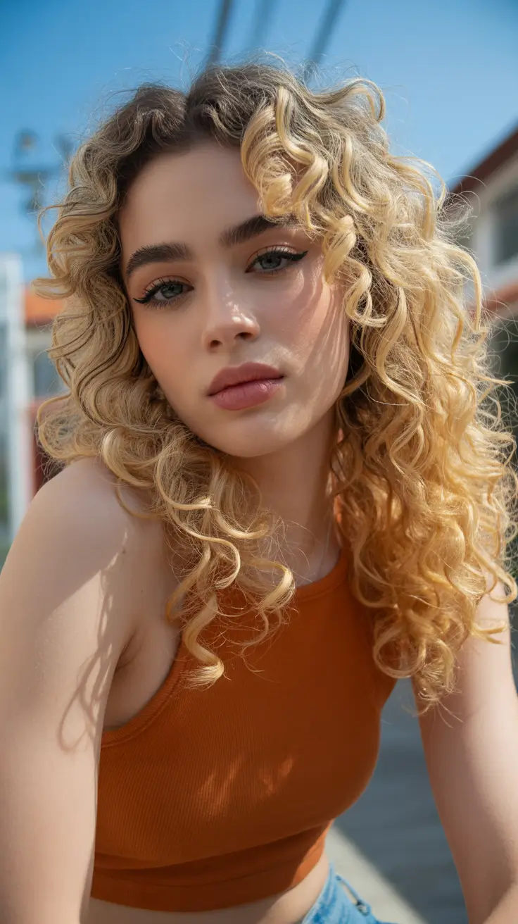 curly hairstyle 2026 Sunlit Spiral Layers