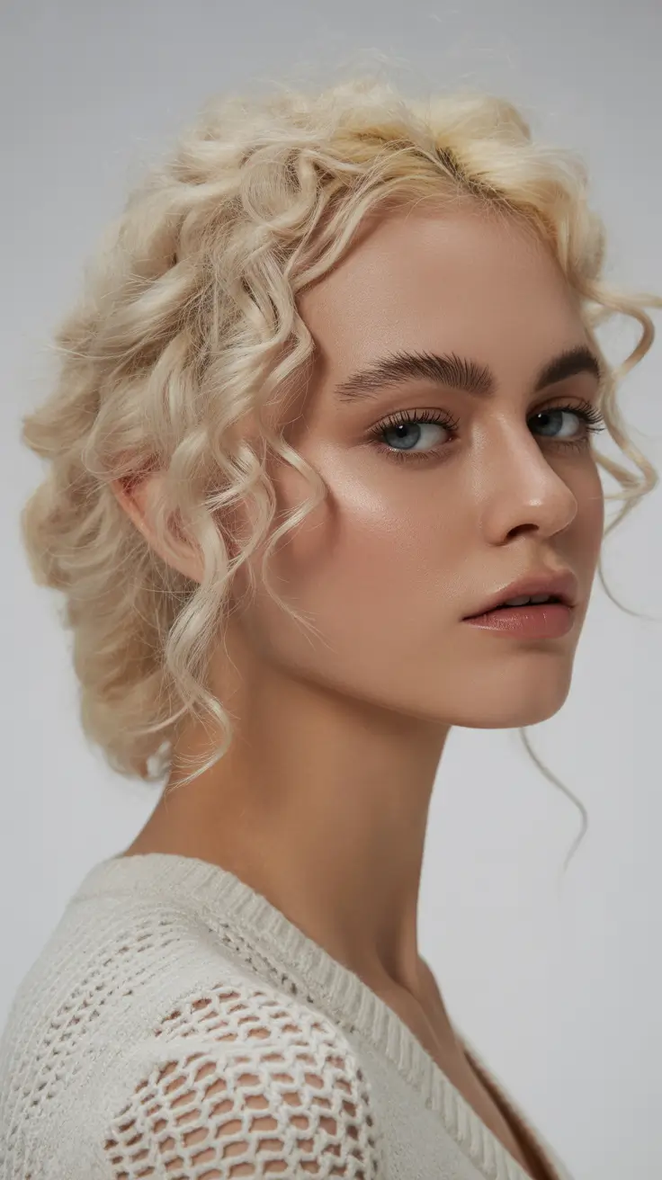 curly hairstyle 2026 Frosted Spiral Bun