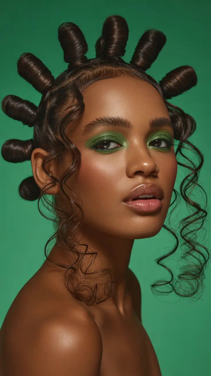 hairstyle black women 2026 Playful Bantu Knots With Curly Fringe