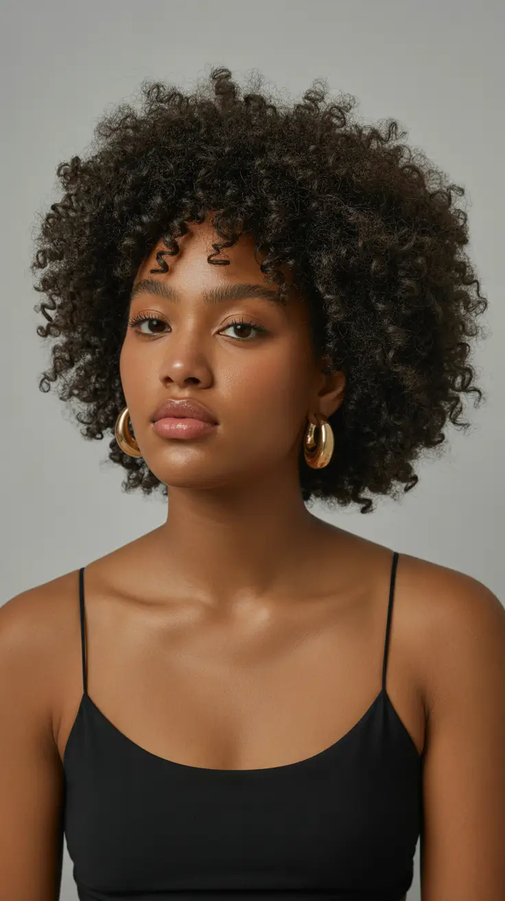hairstyle black women 2026 Soft Afro With Golden Confidence