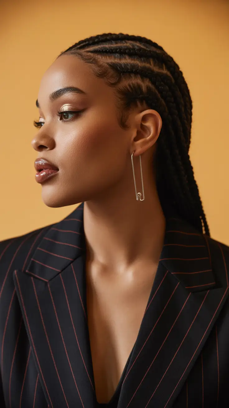 hairstyle black women 2026 Polished Cornrows With a Side Part