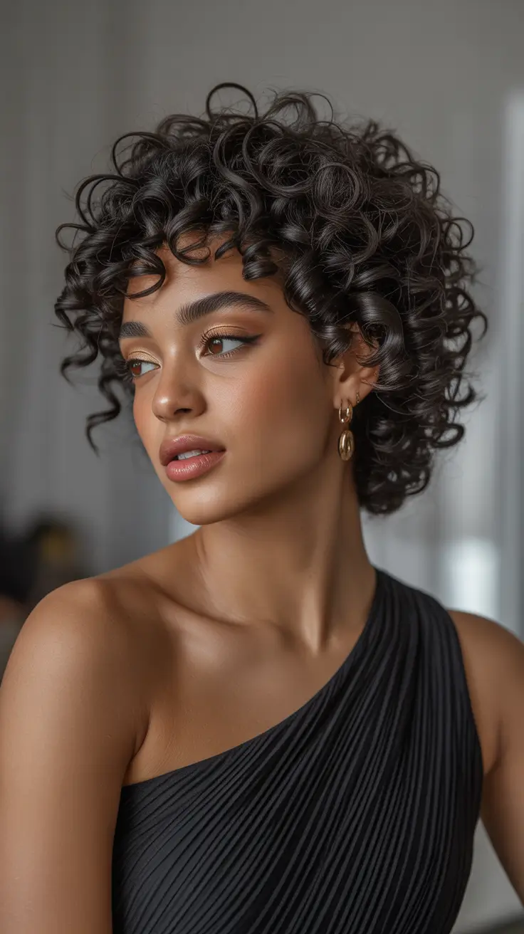 hairstyle black women 2026 Soft Voluminous Curls with Side Definition