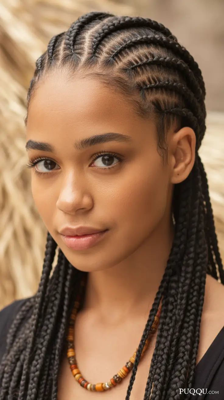 hairstyle black women 2026 Classic Straight Back Braids